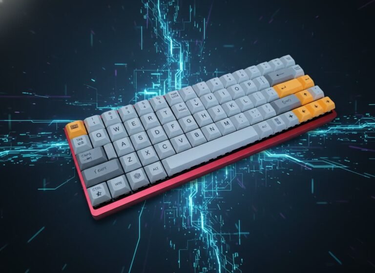 minimalist ortholinear mechanical keyboard with blank lego-style keycaps in a perfect grid layout